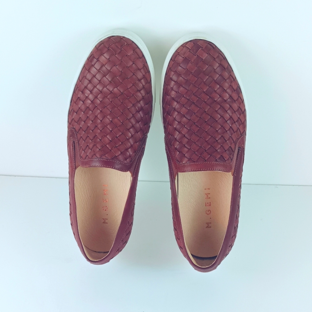 M. GEMI brown woven loafers women's size 38.